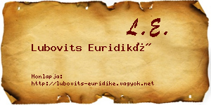 Lubovits Euridiké névjegykártya